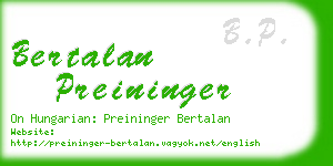 bertalan preininger business card